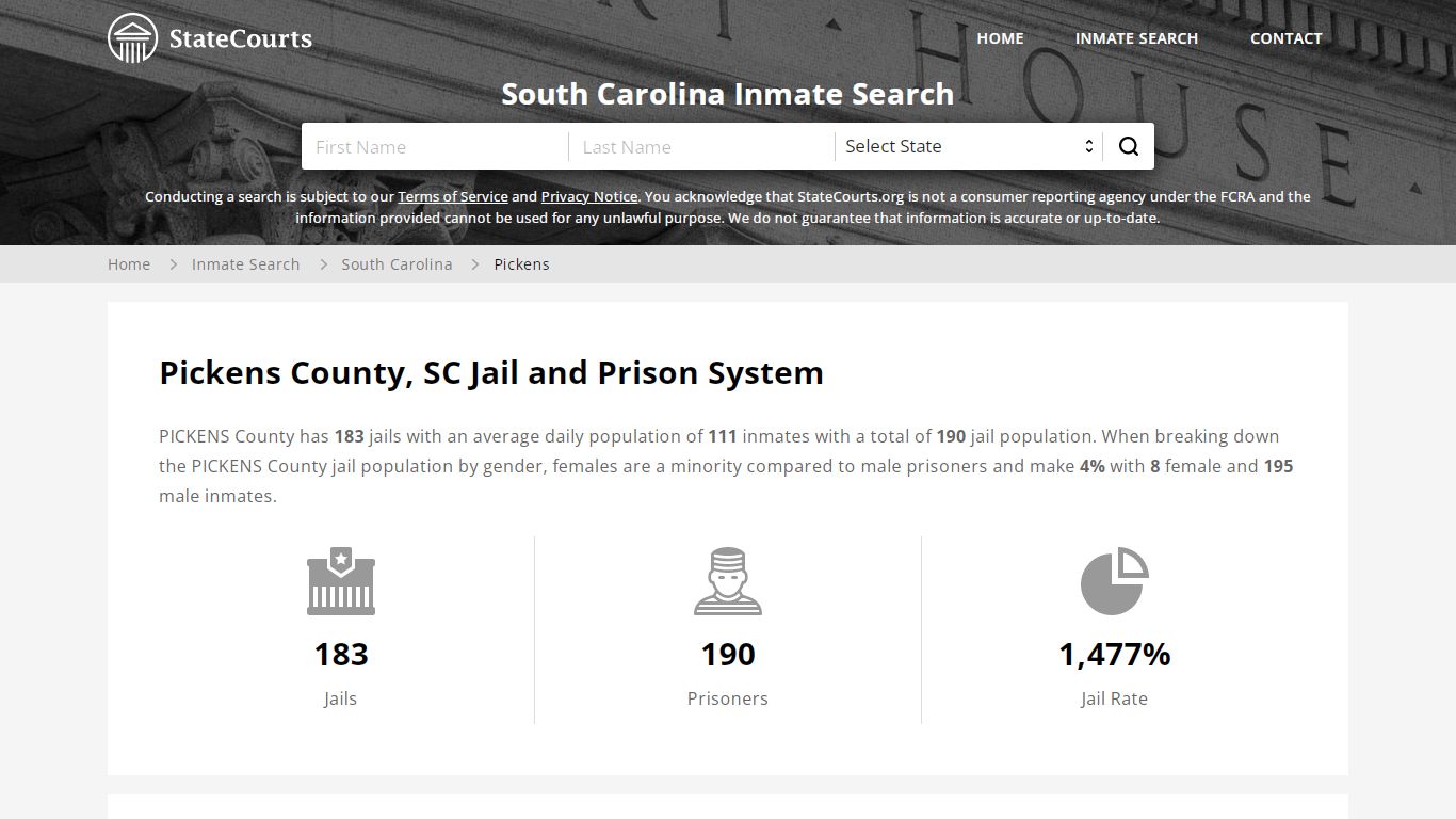 Pickens County, SC Inmate Search - StateCourts