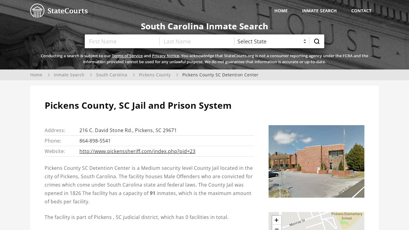 Pickens County SC Detention Center Inmate Records Search, South ...