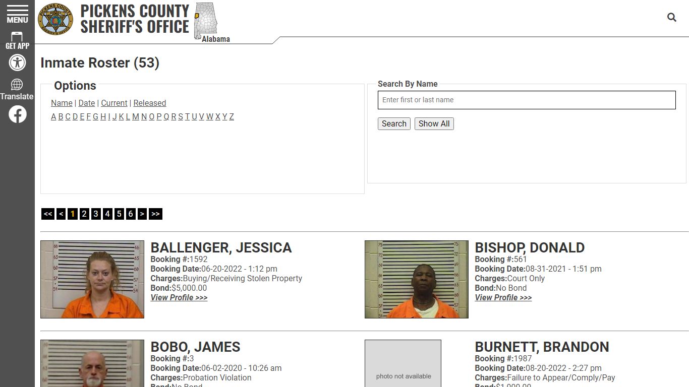 Inmate Roster - Current Inmates - Pickens County Alabama Sheriff's Office